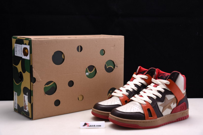 A Bathing Ape Bape Sta 93 Hi Red Orange Light Sand