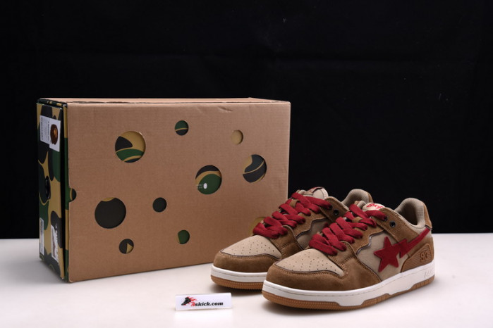 A Bathing Ape Bape SK8 to Nigo Brown/Red/White 1G70-191-030