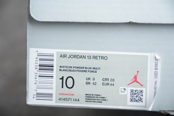 Air Jordan 13 Retro White Obsidian Powder Blue 414571-144
