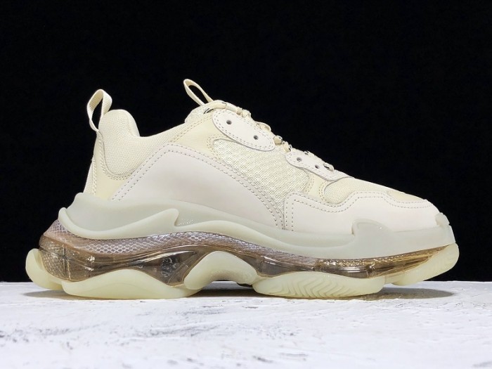 Balen TRIPLE S TRAINERS CLEAR SOLE gold and white  541624  W09O1 9005