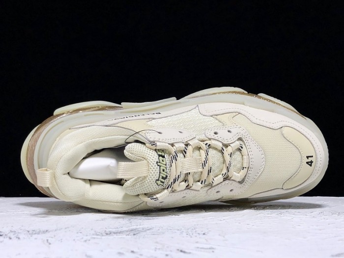 Balen TRIPLE S TRAINERS CLEAR SOLE gold and white  541624  W09O1 9005