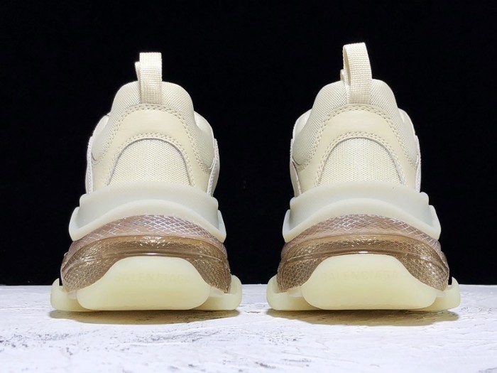 Balen TRIPLE S TRAINERS CLEAR SOLE gold and white  541624  W09O1 9005