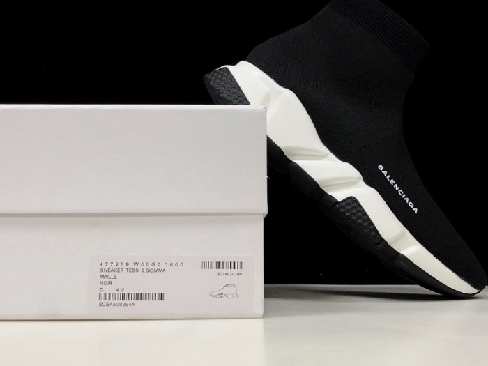Balen Stretch Mesh High Top Sneaker Black White 477289 W05G0 1000