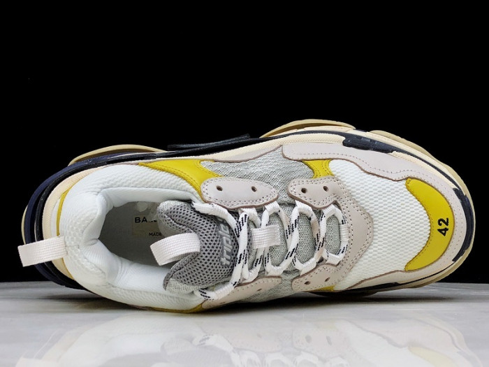 Balen TRIPLE S TRAINERS CLEAR SOLE  GREY YELLOW WHITE 541624 W09OH 1008