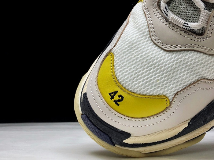 Balen TRIPLE S TRAINERS CLEAR SOLE  GREY YELLOW WHITE 541624 W09OH 1008