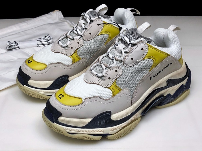 Balen TRIPLE S TRAINERS CLEAR SOLE  GREY YELLOW WHITE 541624 W09OH 1008
