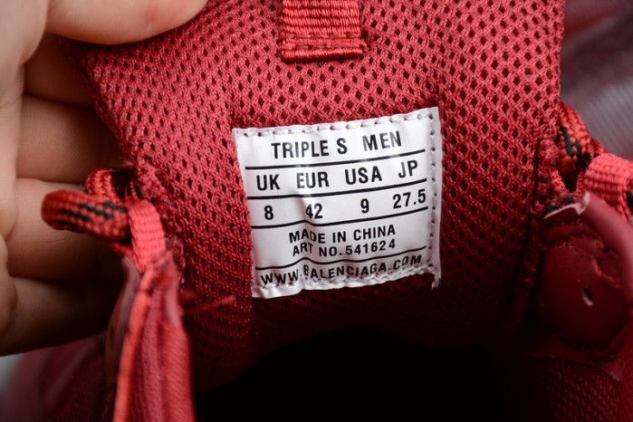 Balen Triple S Trainer Red 544351 W09E1 1628