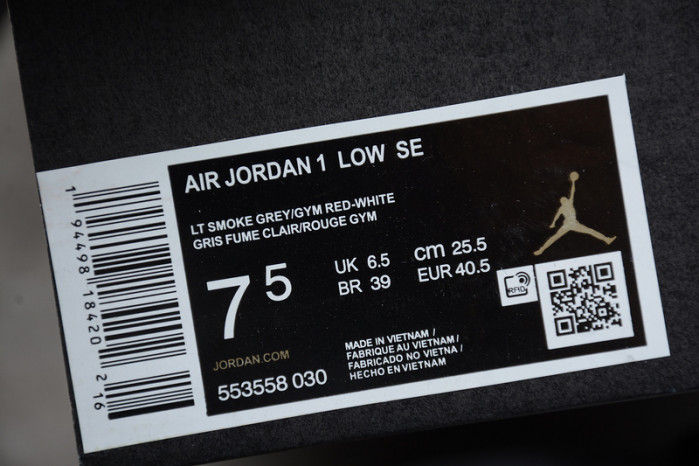 Air Jordan 1 Low Light Smoke Grey 553558-030