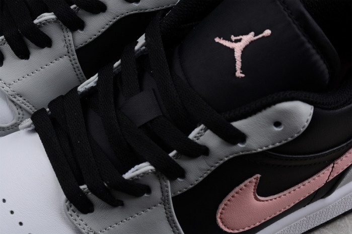 Air Jordan 1 Low Black Grey Pink 553558-062