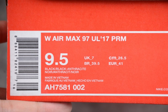 Nike Air Max 97 Ultra 17 Triple Black AH7581-002