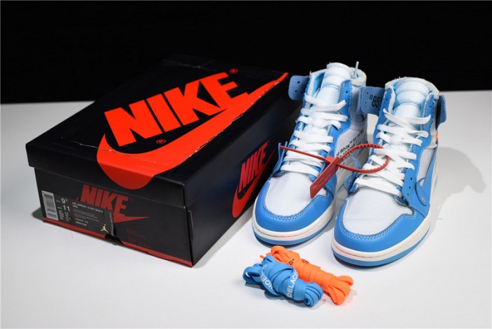 OF X Air Jordan 1 Retro High University Blue AQ0818-148