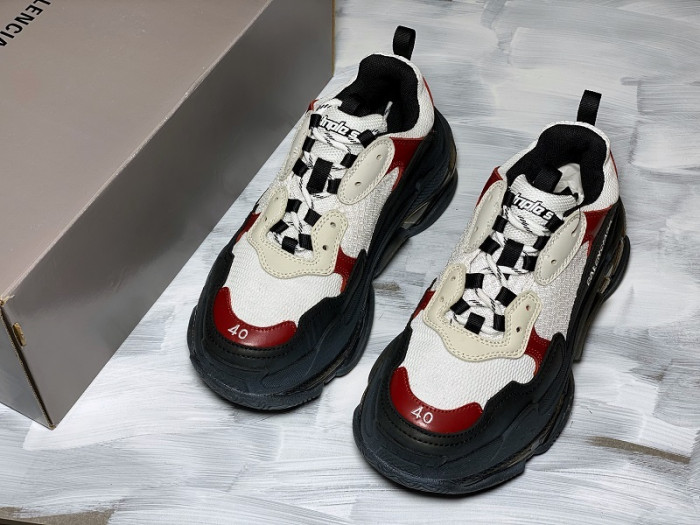 Balen TRIPLE S TRAINERS CLEAR SOLE BLACK /BROWN/ RED 541624  W09O1 9000