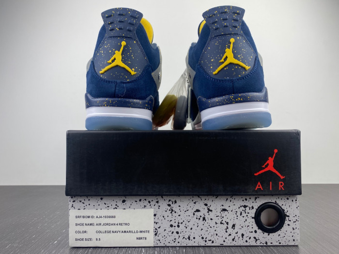 Air Jordan 4 midnight blue yellow-AJ4-1036660