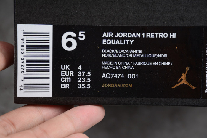 Air Jordan 1 Retro High Equality Black History Month AQ7474-001