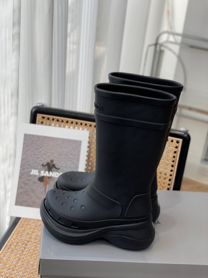 balen x Cr*0*s rubber rain boots-black