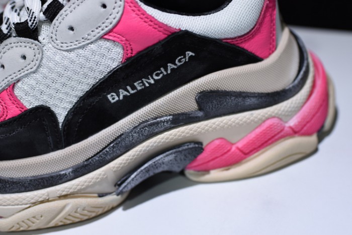 Balen 17Fw Triple S Black Pink Women Sneaker 483523 W06E3 8080