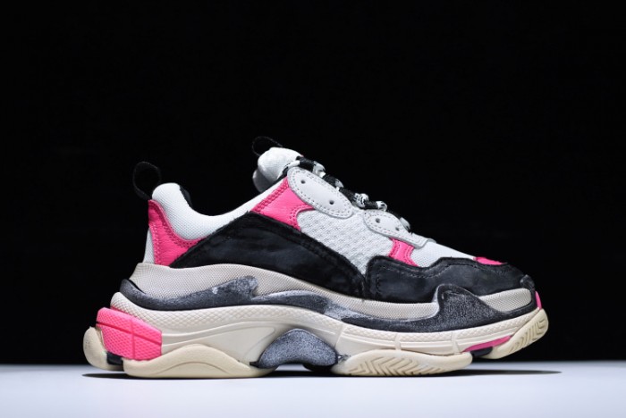 Balen 17Fw Triple S Black Pink Women Sneaker 483523 W06E3 8080