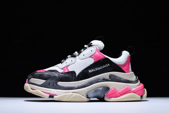 Balen 17Fw Triple S Black Pink Women Sneaker 483523 W06E3 8080