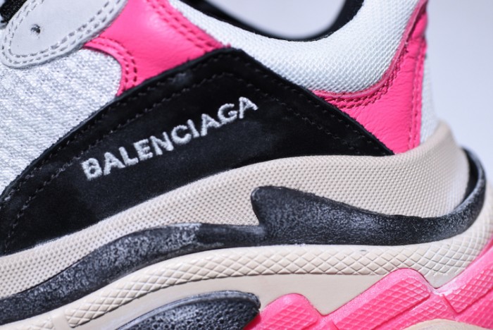 Balen 17Fw Triple S Black Pink Women Sneaker 483523 W06E3 8080
