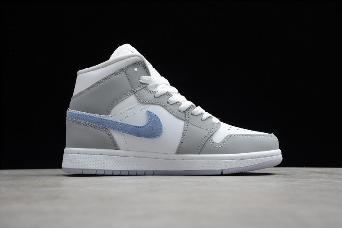 Air Jordan 1 Mid Wolf Grey Aluminum (W) BQ6472-105