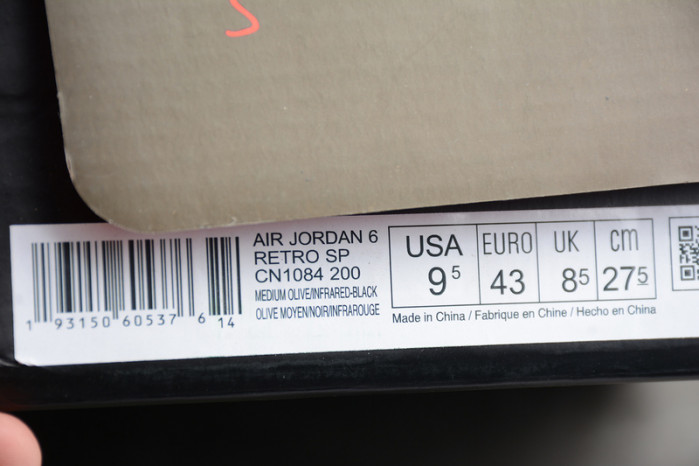 AIR JORDAN 6 TRAVIS SCOTT MEDIUM OLIVE CN1084-200