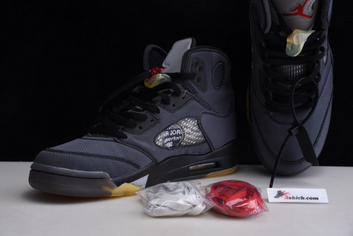 OF X Air Jordan 5 Retro Black CT8480-001