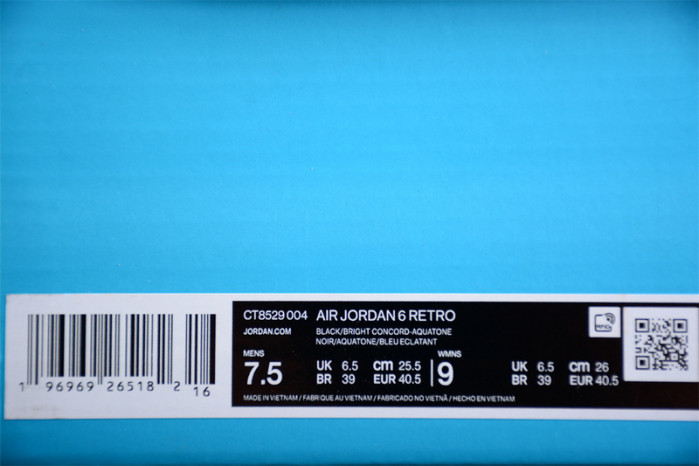 Air Jordan 6 “Aqua” CT8529-004