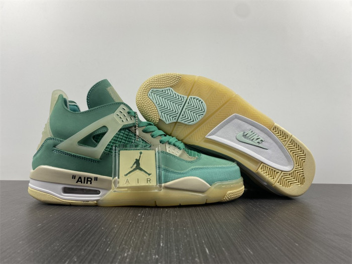 OF x Air Jordan 4 Sail Neptune Green CV9388-102