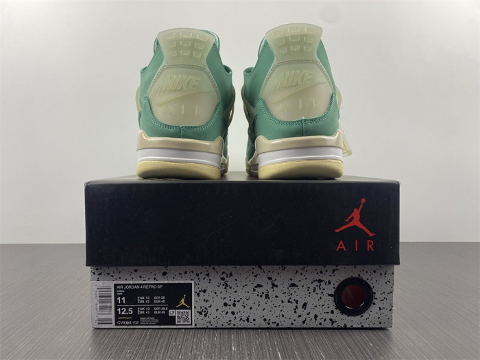 OF x Air Jordan 4 Sail Neptune Green CV9388-102