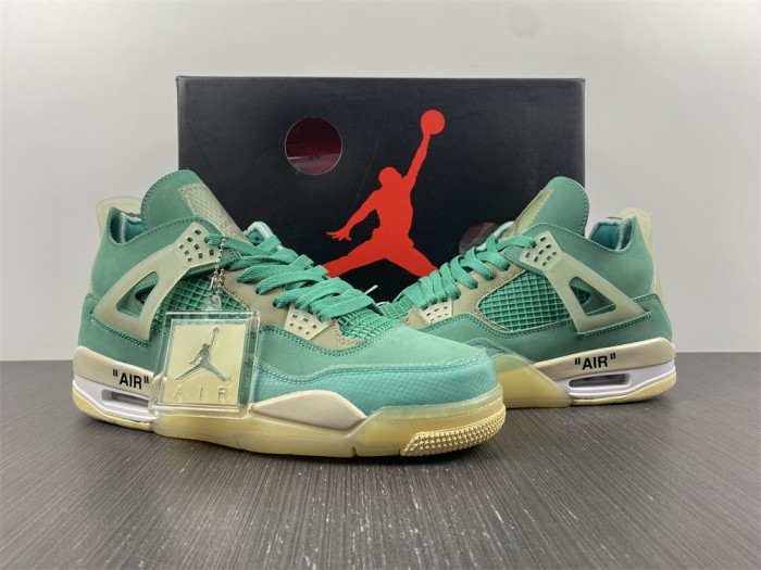 OF x Air Jordan 4 Sail Neptune Green CV9388-102
