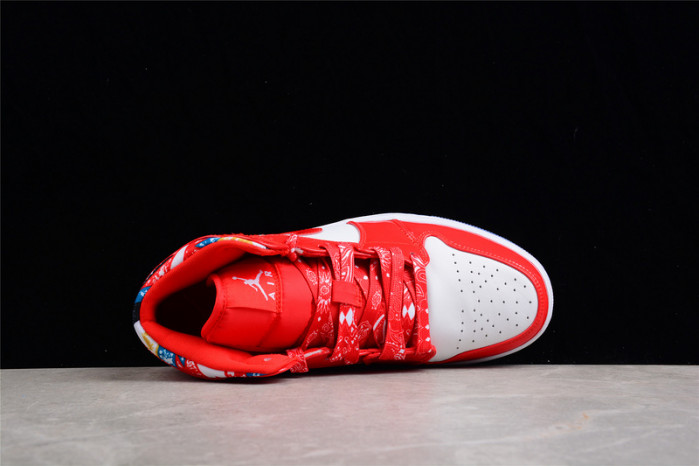 Air Jordan 1 Mid Barcelona Sweater Red Patent DC7294-600