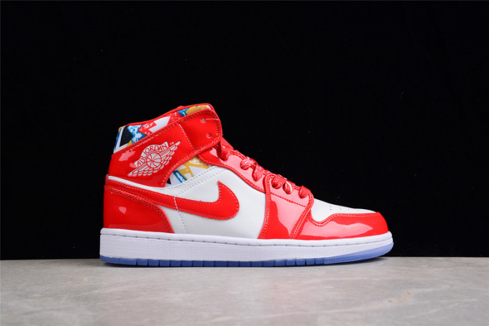 Air Jordan 1 Mid Barcelona Sweater Red Patent DC7294-600
