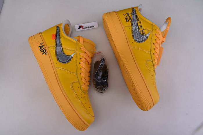 OF X Nike Air Force 1 Low University Gold Metallic Silver DD1876-700