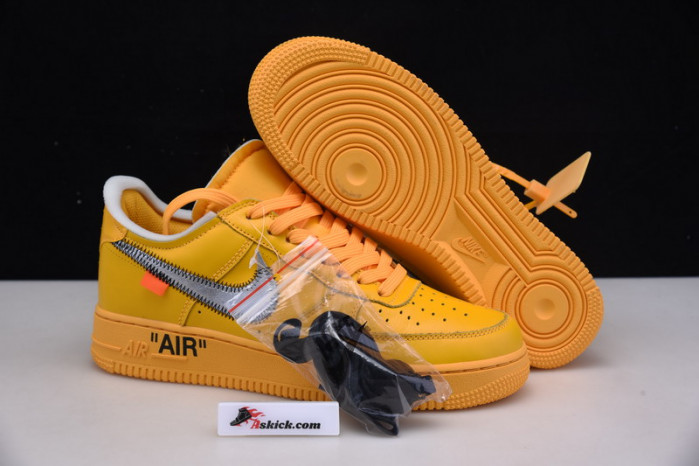OF X Nike Air Force 1 Low University Gold Metallic Silver DD1876-700