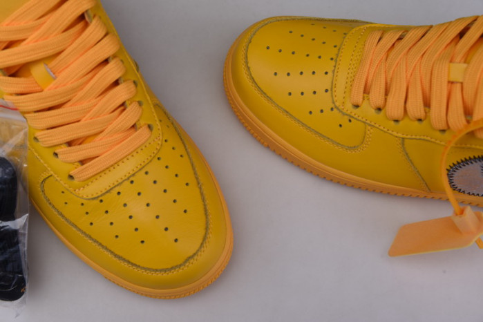 OF X Nike Air Force 1 Low University Gold Metallic Silver DD1876-700