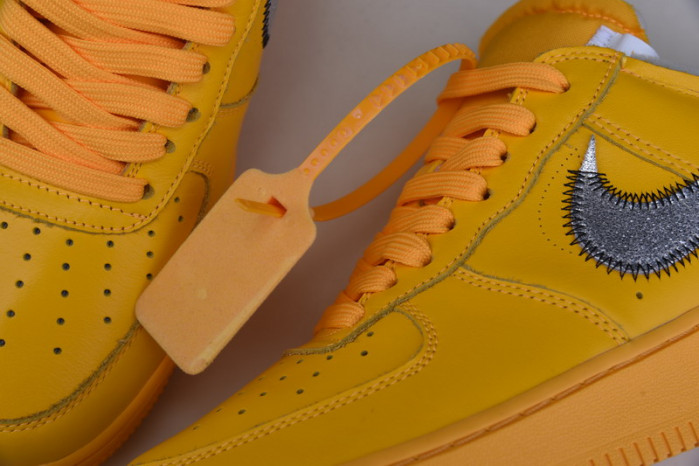 OF X Nike Air Force 1 Low University Gold Metallic Silver DD1876-700