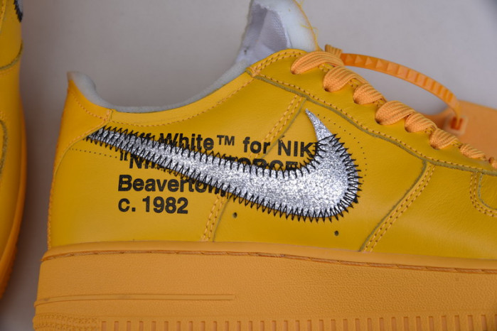 OF X Nike Air Force 1 Low University Gold Metallic Silver DD1876-700