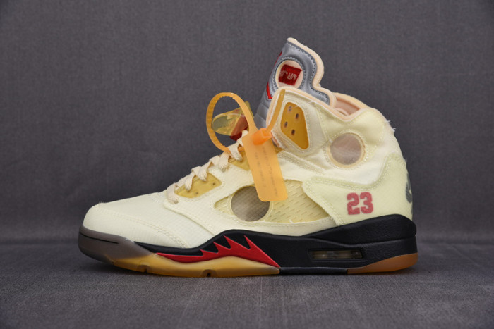 OF X Air Jordan 5 Retro Sail DH8565-100