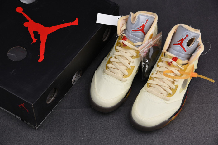 OF X Air Jordan 5 Retro Sail DH8565-100