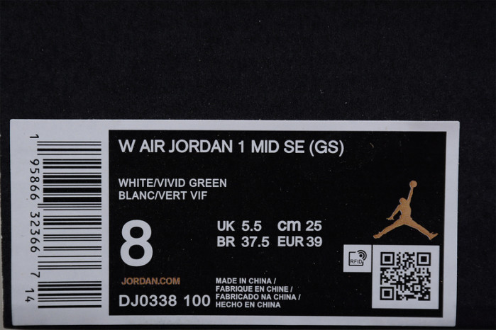 Air Jordan 1 Mid SE Pastel Vivid Green Grind  DJ0338-100