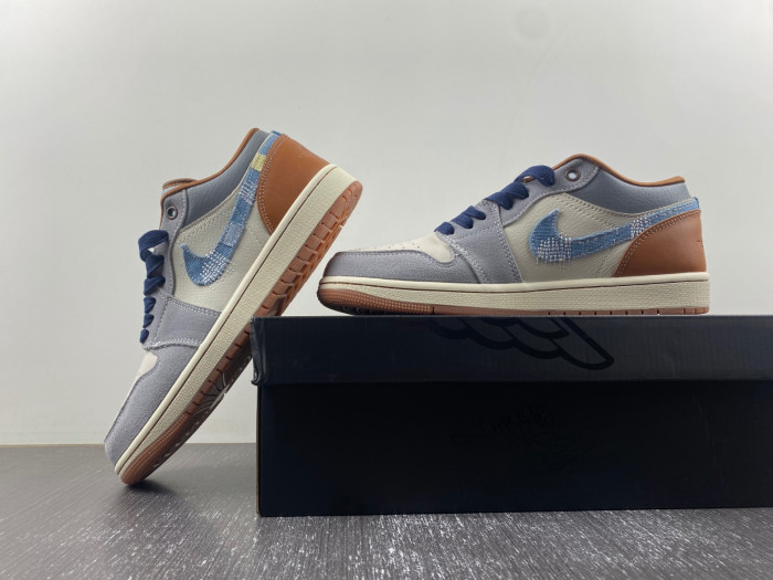 Air Jordan 1 Low SE Phantom Repaired Denim FZ5042-041