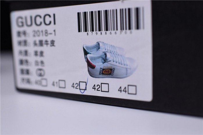 GU ACE EMBROIDERED LOW-TOP SNEAKER WITH GG LOGO