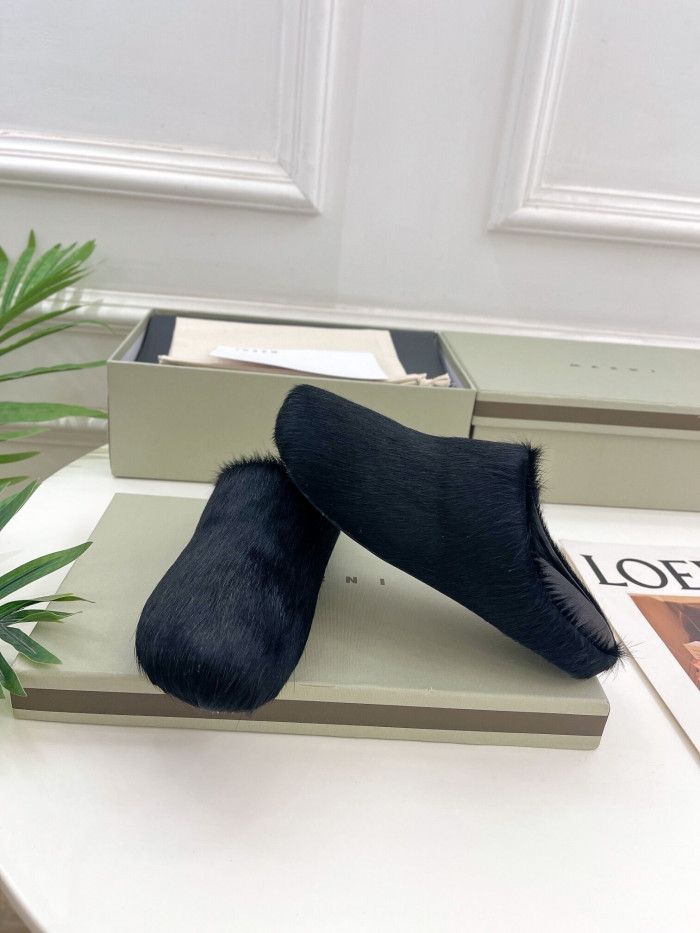 MARNI Black Fussbett Sabot Loafers