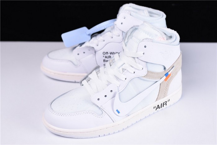 OF X Air Jordan 1 Retro High White AQ0818-100