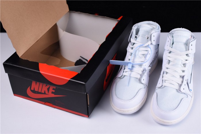 OF X Air Jordan 1 Retro High White AQ0818-100